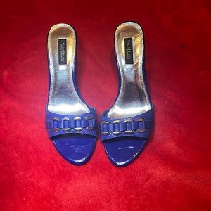 WHBM Prescott Royal Blue High Heel Sandals Size 8 M